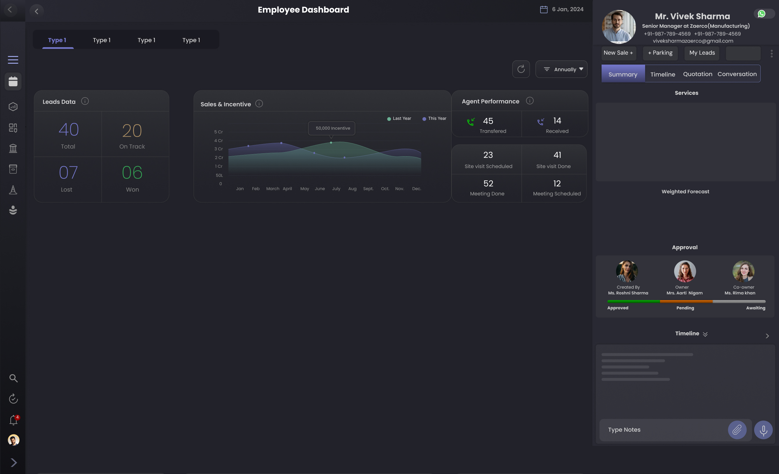 CRM Dashboard